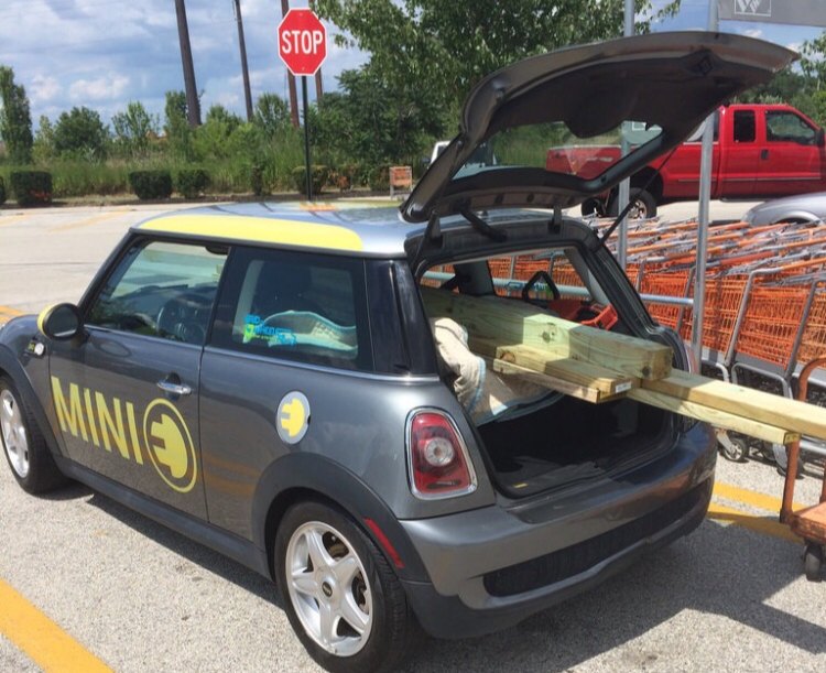The experimental electric car earned its keep as a utility car, too.