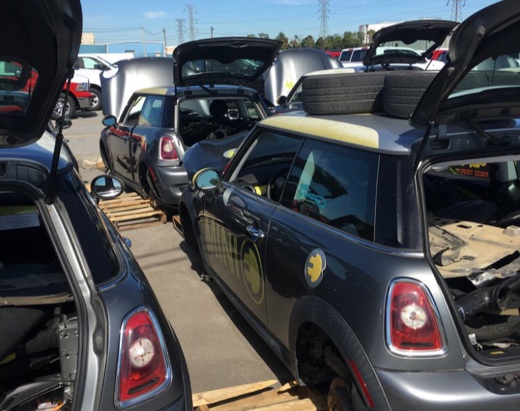 Retired test cars offered materials for a new purpose.